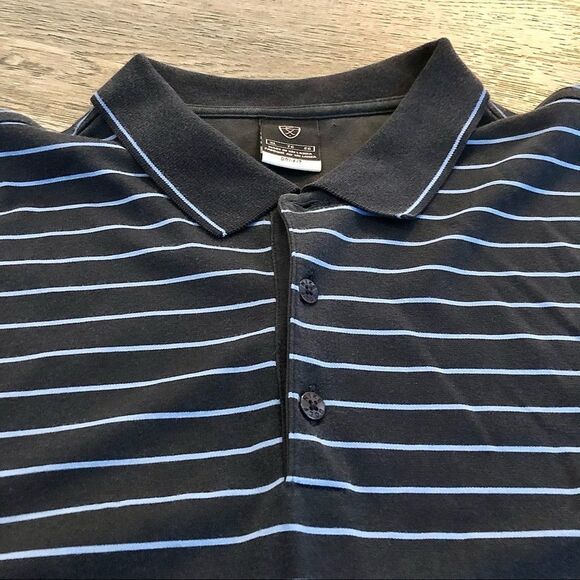 Vtg 90’s Nike Tiger Woods OG Logo Dri-Fit Striped Polo Golf Shirt Men’s XL - Picture 4 of 5